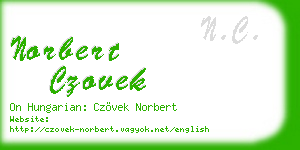 norbert czovek business card
