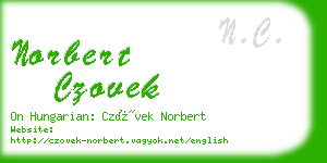 norbert czovek business card